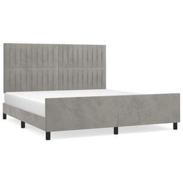 Vidaxl Posteljni okvir brez vzmetnice svetlo siv 160x200 cm žamet