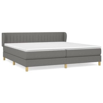 Vidaxl Box spring postelja z vzmetnico temno siva 200x200 cm blago