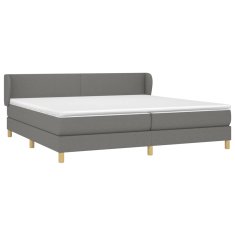 Vidaxl Box spring postelja z vzmetnico temno siva 200x200 cm blago
