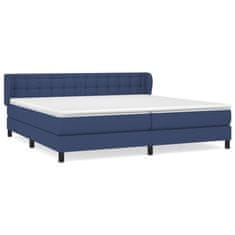 Vidaxl Box spring postelja z vzmetnico modra 200x200 cm blago