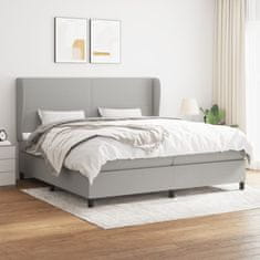 Vidaxl Box spring postelja z vzmetnico svetlo siva 200x200 cm blago