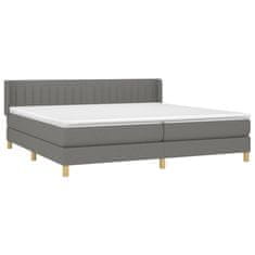 Vidaxl Box spring postelja z vzmetnico temno siva 200x200 cm blago