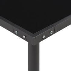 Vidaxl Vrtna miza črna 170x170x74,5 cm jeklo in steklo
