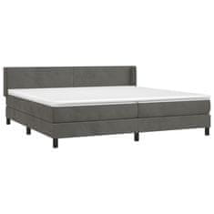 Vidaxl Box spring postelja z vzmetnico temno siva 200x200 cm žamet