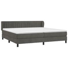 Vidaxl Box spring postelja z vzmetnico temno siva 200x200 cm žamet
