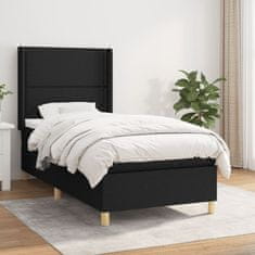 Vidaxl Box spring postelja z vzmetnico črna 80x200 cm blago