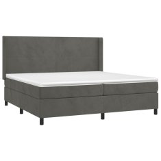 Vidaxl Box spring postelja z vzmetnico temno siva 200x200 cm žamet