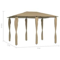 Vidaxl Paviljon s stranico 3x4x2,6 m taupe 160 g/m2