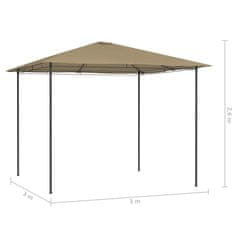 Vidaxl Paviljon 3x3x2,6 m taupe 160 g/m2