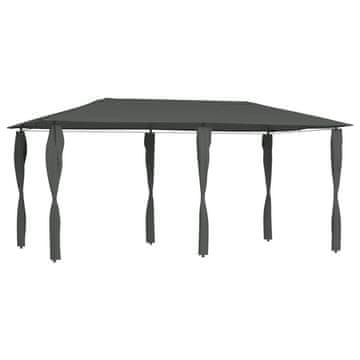 Vidaxl Paviljon s pokritimi stebri 2,98x5,3x2,59 m antraciten 160 g/m²