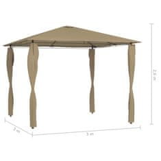 Greatstore Paviljon s stranico 3x3x2,6 m taupe 160 g/m2