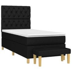 Vidaxl Box spring postelja z vzmetnico črna 80x200 cm blago