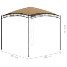 Vidaxl Paviljon 3x3x2,65 m taupe 180 g/m2