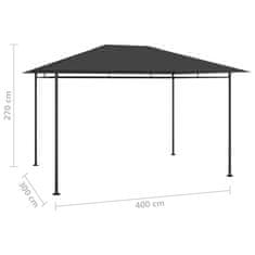 Vidaxl Paviljon 4x3x2,7 m antraciten 180 g/m2