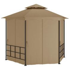 Vidaxl Paviljon s stranicami 3,1x2,7 m taupe