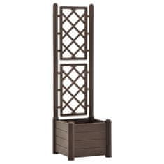 Vidaxl Vrtno cvetlično korito z oporno mrežo 43x43x142 cm PP mocha
