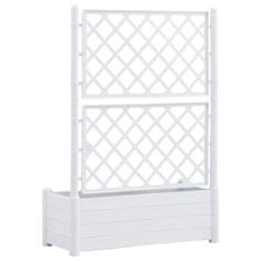 Vidaxl Vrtno cvetlično korito z oporno mrežo 100x43x142 cm PP belo