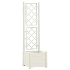 Vidaxl Vrtno cvetlično korito z oporno mrežo 43x43x142 cm PP belo