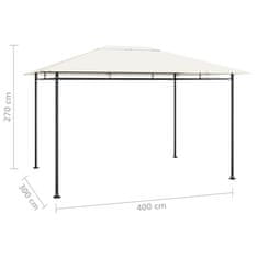 Vidaxl Paviljon 4x3x2,7 m krem 180 g/m2