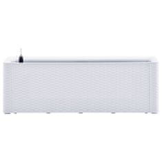 Vidaxl Visoka greda z zalivalnim sistemom bela 100x43x33 cm