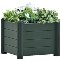 Vidaxl Visoka greda PP zelena 43x43x35 cm