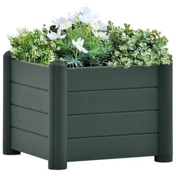 Vidaxl Visoka greda PP zelena 43x43x35 cm