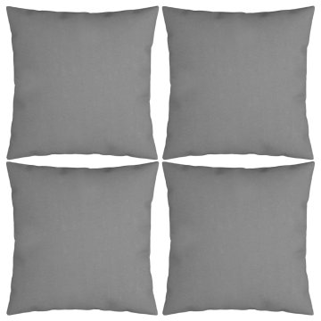 Vidaxl Okrasne blazine 4 kosi sive 60x60 cm blago