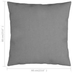 Vidaxl Okrasne blazine 4 kosi sive 60x60 cm blago