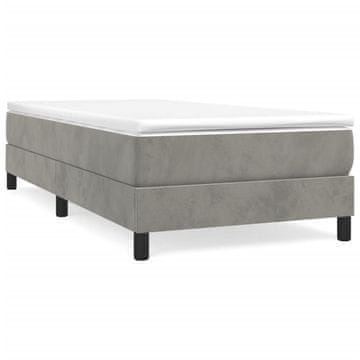 Vidaxl Box spring postelja z vzmetnico svetlo siva 80x200 cm žamet
