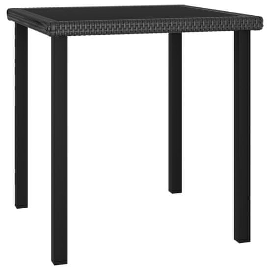 Greatstore Vrtna jedilna miza črna 70x70x73 cm poli ratan