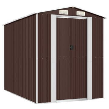 Vidaxl Vrtna lopa temno rjava 192x274x223 cm pocinkano jeklo