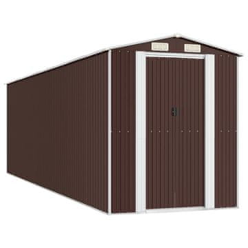 Vidaxl Vrtna lopa temno rjava 192x689x223 cm pocinkano jeklo