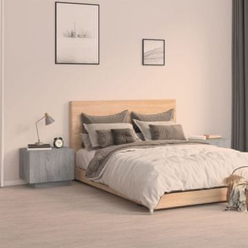 Vidaxl vidaXL Nočna omarica, siva, hrast sonoma, 100x35x40 cm