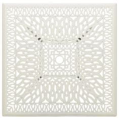 Vidaxl Vrtna miza bela 90x90x73 cm liti aluminij