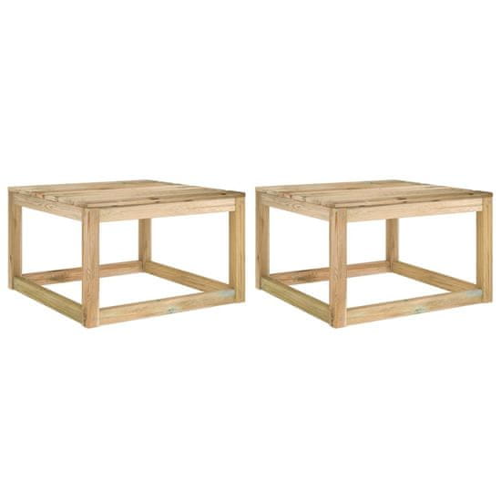 Vidaxl Vrtna miza iz palet 2 kosa 60x60x36,5 cm impregnirana borovina
