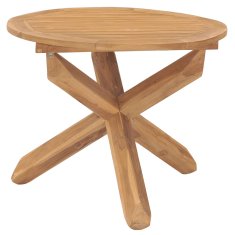 Greatstore Vrtna jedilna miza Ø90x75 cm trdna tikovina