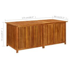 Vidaxl Vrtna škatla za shranjevanje 175x80x75 cm trden akacijev les