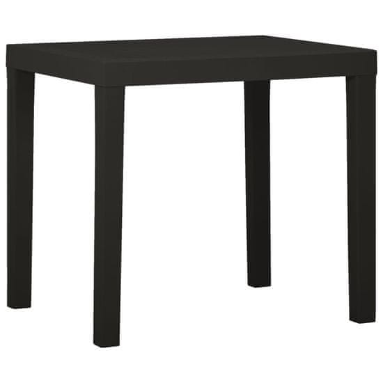 Vidaxl Vrtna miza antracitna 79x65x72 cm plastika