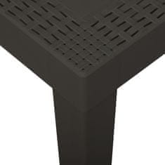 Vidaxl Vrtna miza antracitna 79x65x72 cm plastika