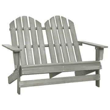 Vidaxl vidaXL 2-sedežni vrtni stol Adirondack, jelka, siva