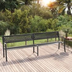 Vidaxl Dvojna vrtna klop 246 cm črna iz jekla