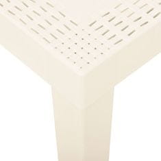 Vidaxl Vrtna miza bela 79x65x72 cm plastika