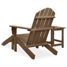 Vidaxl Vrtni stol Adirondack z naslonom za noge in mizo les jelke rjav