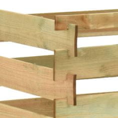 Vidaxl Vrtni kompostnik iz letvic 100x100x80 cm impregnirana borovina