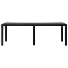 Vidaxl Vrtna miza 220x90x72 cm PP antracitna