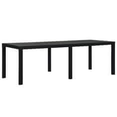 Vidaxl Vrtna miza 220x90x72 cm PP antracitna