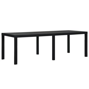 Vidaxl Vrtna miza 220x90x72 cm PP antracitna
