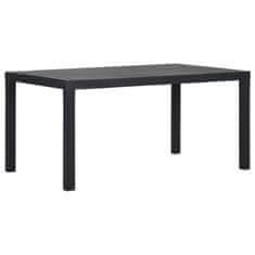 Vidaxl Vrtna miza 150x90x72 cm PP antracitna