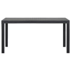 Vidaxl Vrtna miza 150x90x72 cm PP antracitna