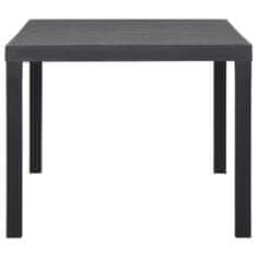 Vidaxl Vrtna miza 150x90x72 cm PP antracitna